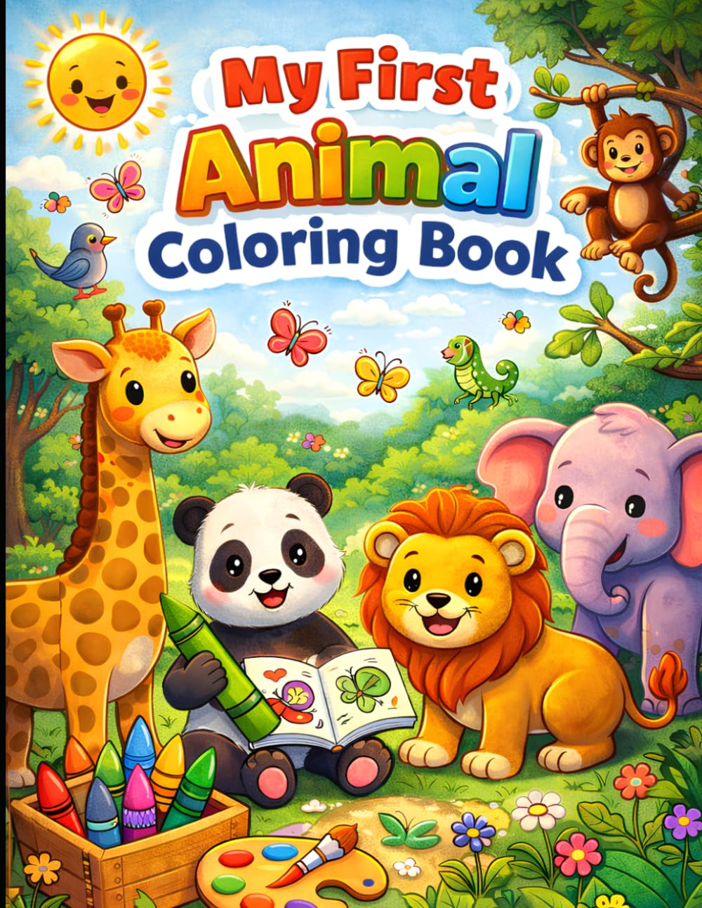 My First Animal Coloring Book for Kids Ages 3–6: Fun & Easy Animal Illustrations with Big Bold Lines for Toddlers and Preschoolers | Cute Animals for Early Learning & Creativity