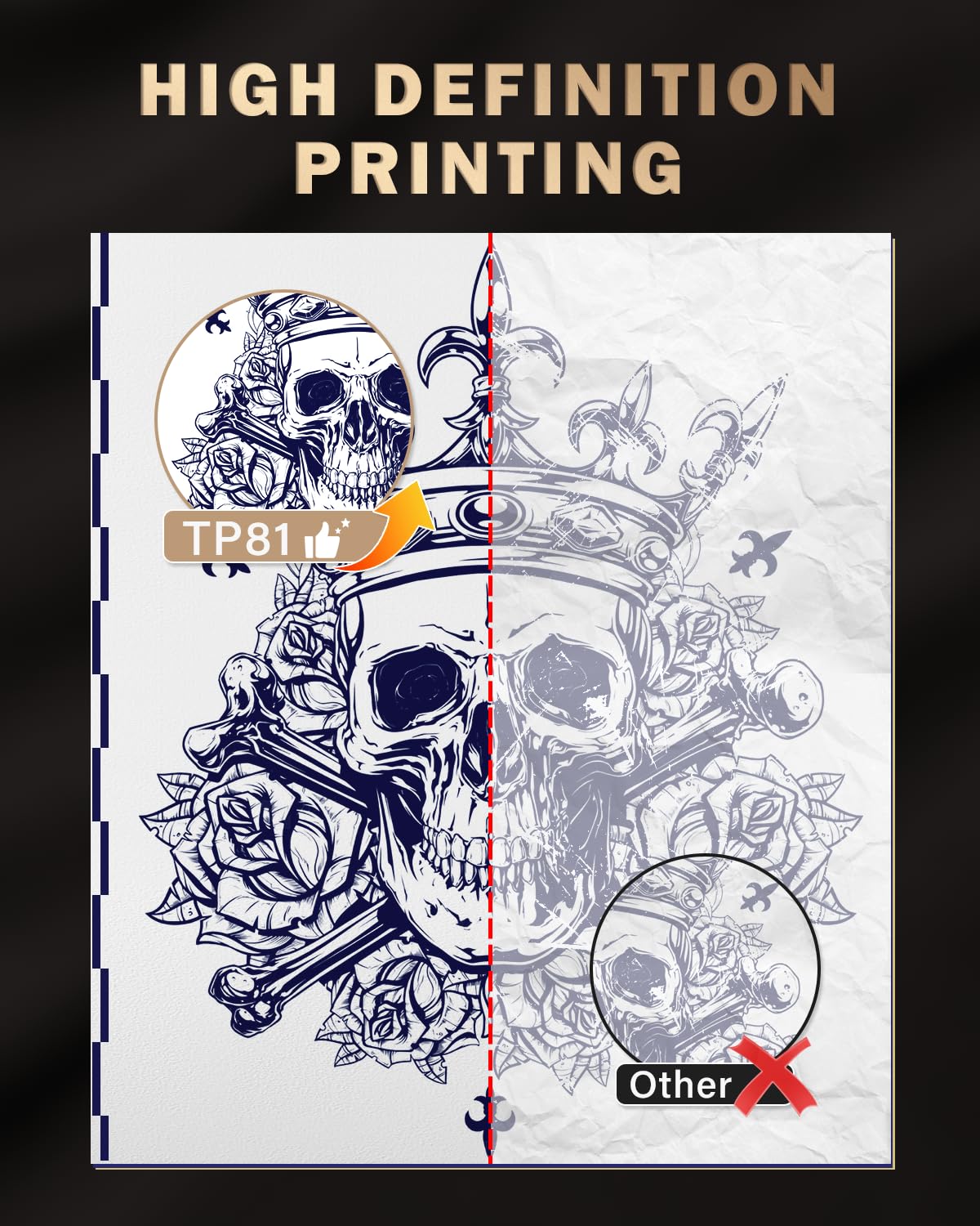 TP81 Stencil Drucker, Thermodrucker Tattoo, Bluetooth Tattoo Drucker mit 10 Blatt Tattoo Papier, Kompatibel mit Android, iOS und Laptop, Tattoo Zubehör
