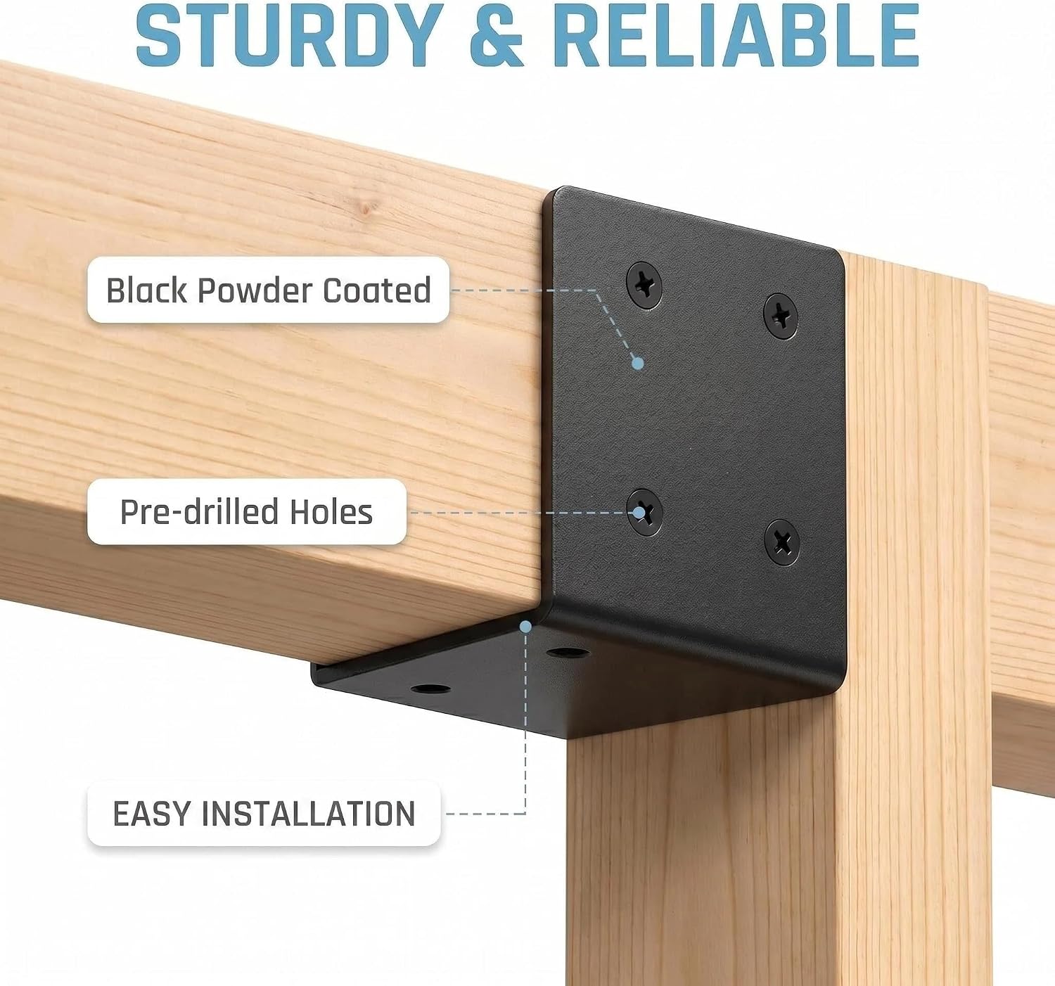 Condition photo showing As Is for 8pcs pergola wall mount bracket for 4x4/4x6 posts, heavy-duty wood joist hanger framing brackets, universal fit for gazebos, patio covers & all outdoor structures (8pcs/for 4×4 post)