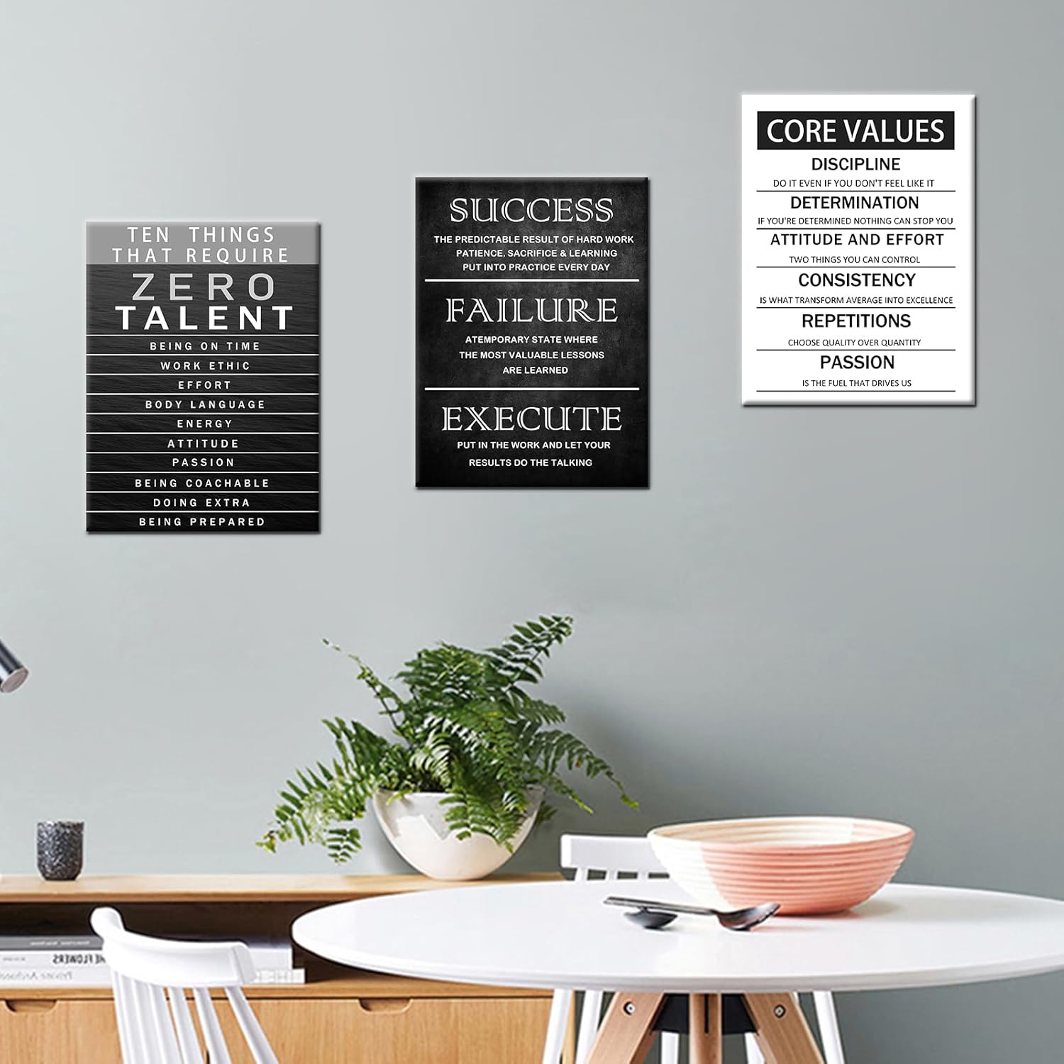 Motivational Wall Decor Core Values Posters Canvas Inspirational Quotes Wall Art Zero Talent Picture Print Painting Artwork for Home Living Room Bedroom Office Decor Ready to Hang [36''Wx 16''H] - Image 2