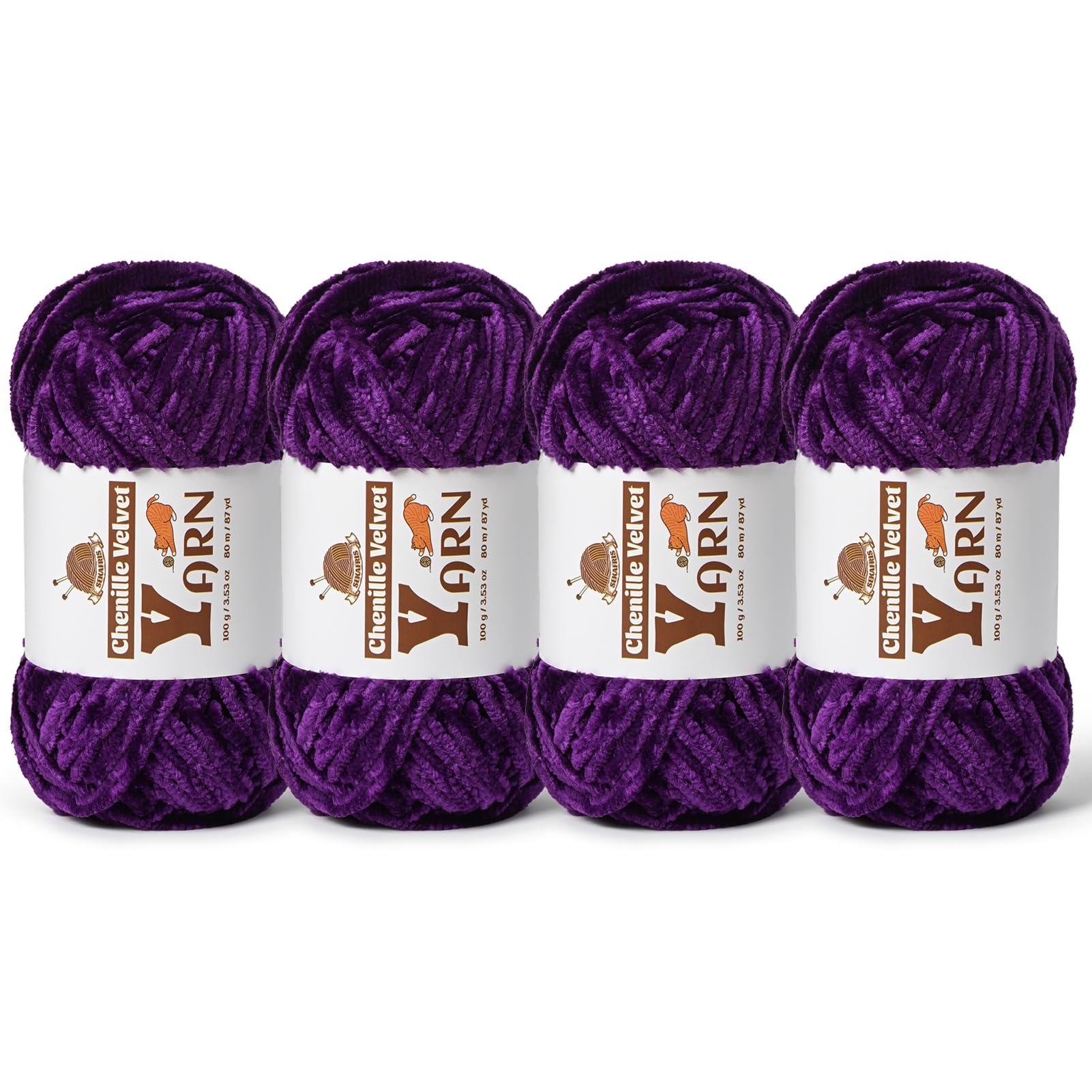 Chenille Crochet Violets Yarn 4 Pack