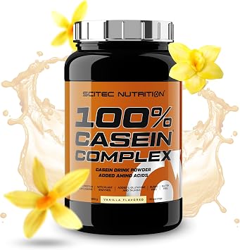 Scitec Nutrition 100% Casein Complex   Micellar Casein Based Casein Complex   with L-Glutamine, Taurine and Plant Enzymes, 920 g, Vanilla