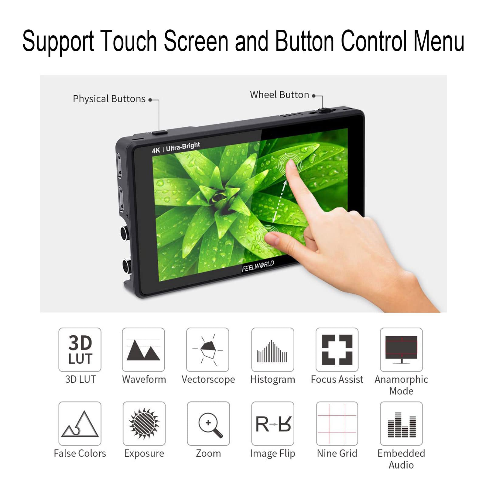 Amazon.com : Feelworld LUT6S 6 inch Ultra Bright 2600nits HDR 3D
