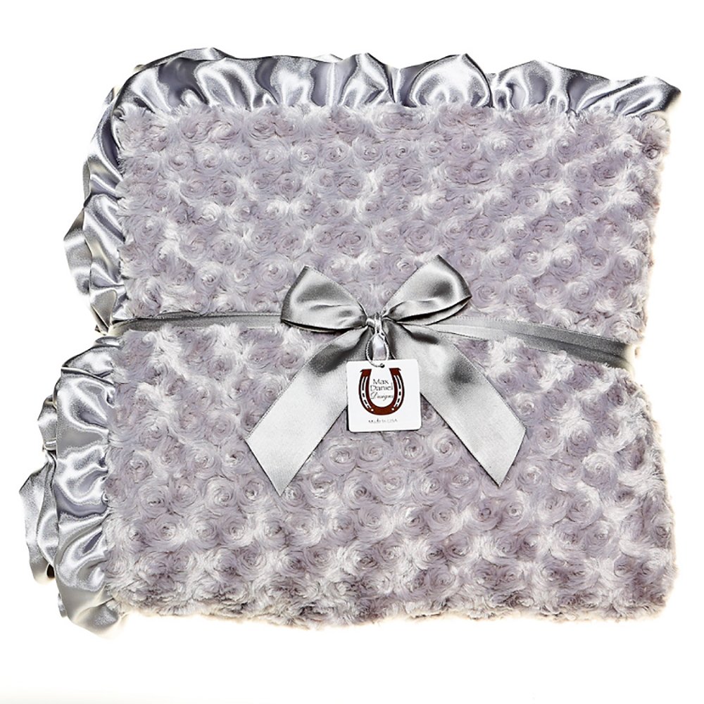 Max Daniel Platinum Rosebuds Adult Throw - Double Sided and Ruffle Edge 1142