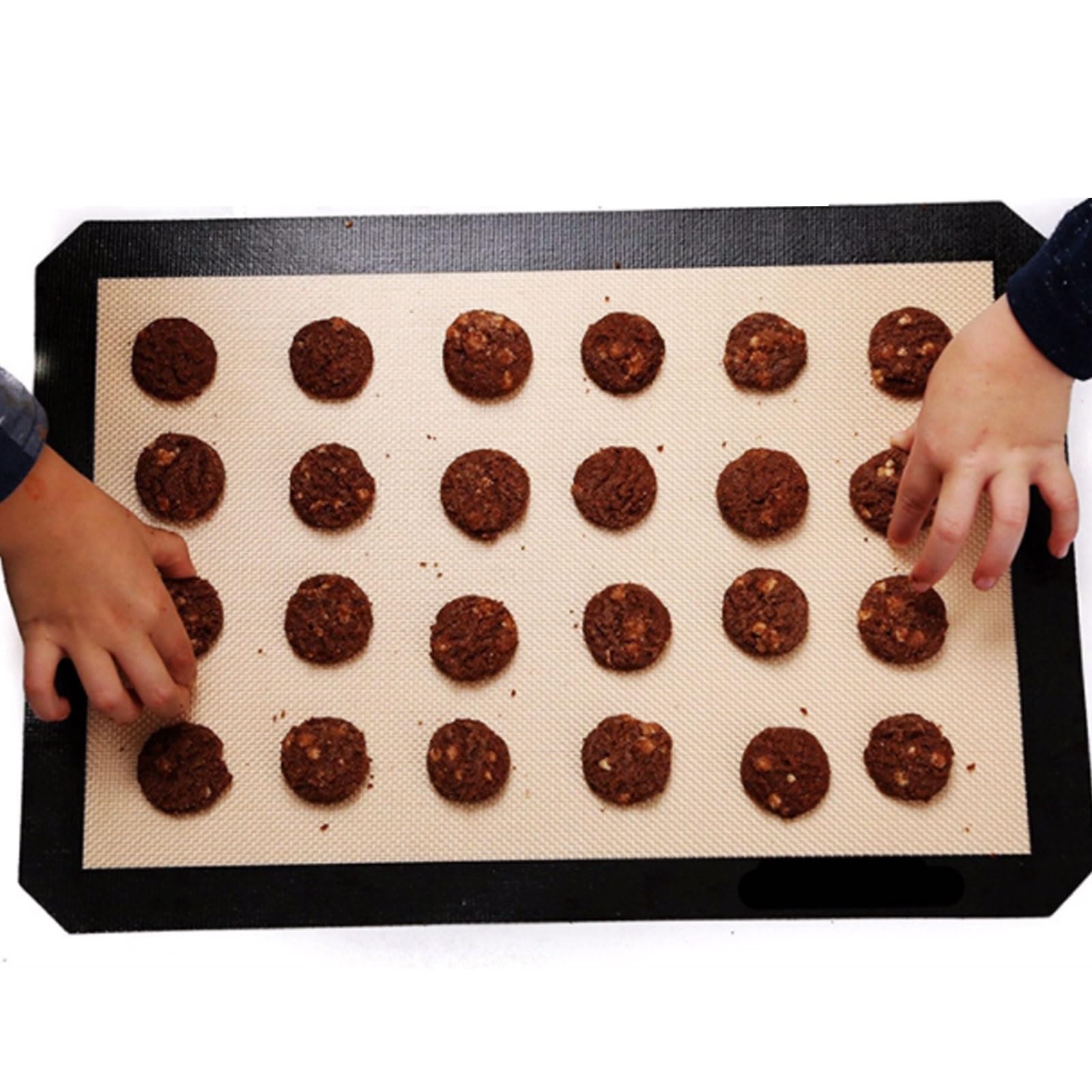 Wiederverwendbar Fiberglas-Silikon-Backmatte, leicht zu reinigen und wiederverwendbar, multifunktionale Antihaft-Silikon-Backmatte Klebt nicht(L)