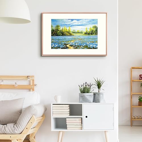 Vista 213 de Golden State Art - Marco de fotos de aluminio satinado clásico de 8 x 10 con alfombrilla de color marfil para fotos de 5 x 7 y cristal real, Dorado