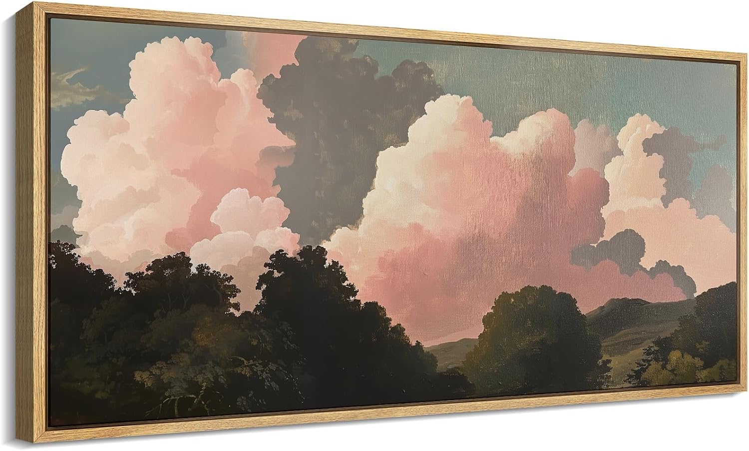 Amazon.com: MUDECOR Extra Large Framed Canvas Print Wall Art Soft Pink ...