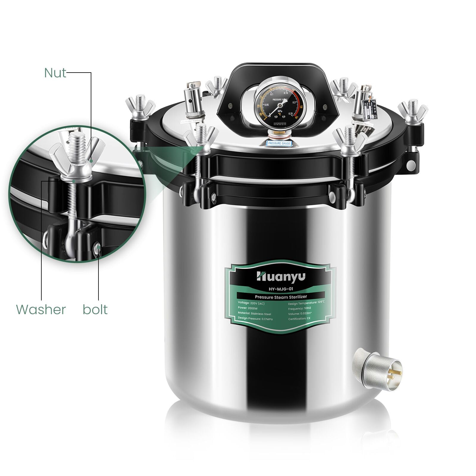 Huanyu Juego de 6 tornillos para autoclave Huanyu Serie