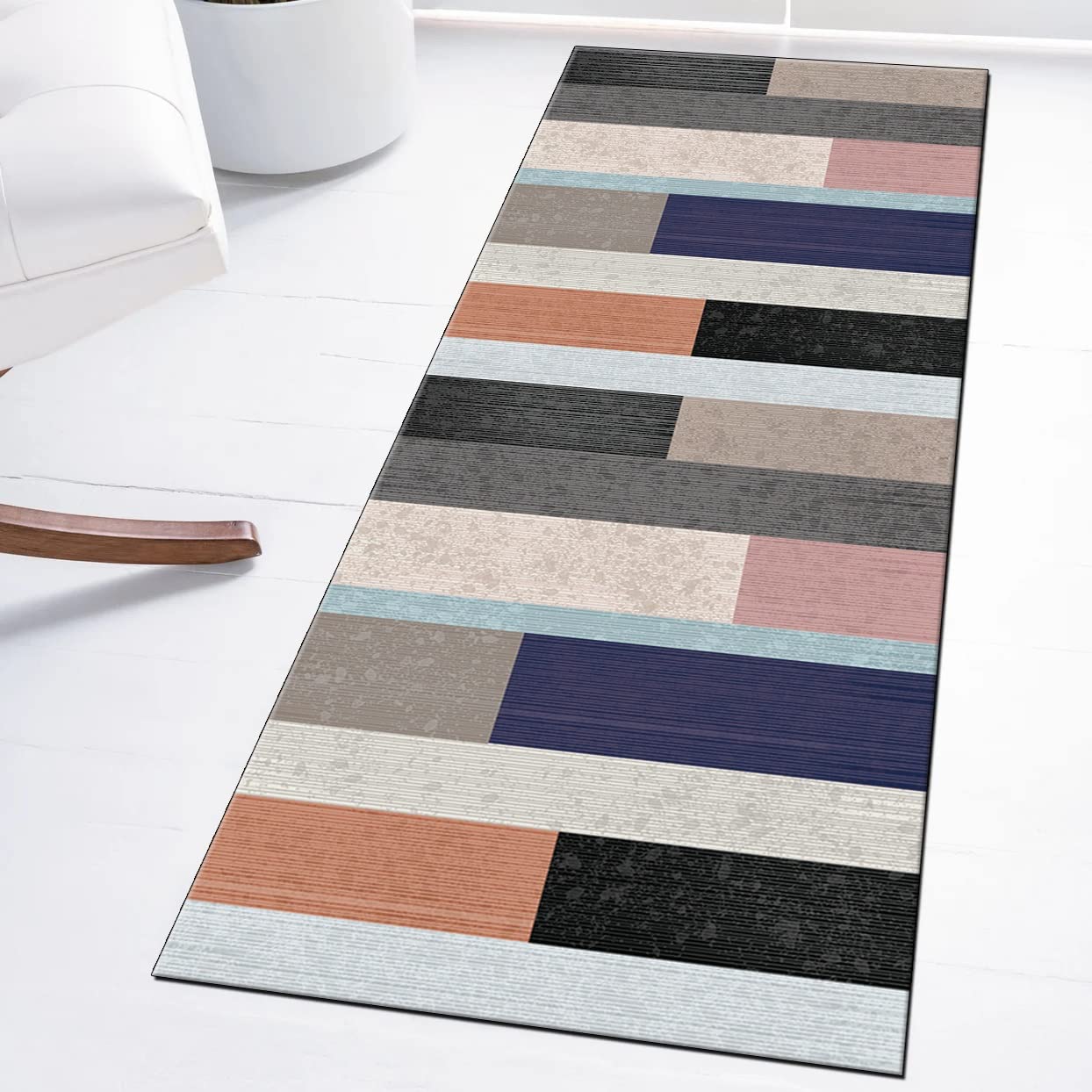 Nowoczesne chodniki do korytarza 80 x 120 cm, patchworkowy kolorowy dywan mata antypoślizgowy zmywalny chodnik do kuchni, sypialni, przedpokoju, schodów, drzwi, możliwość personalizacji