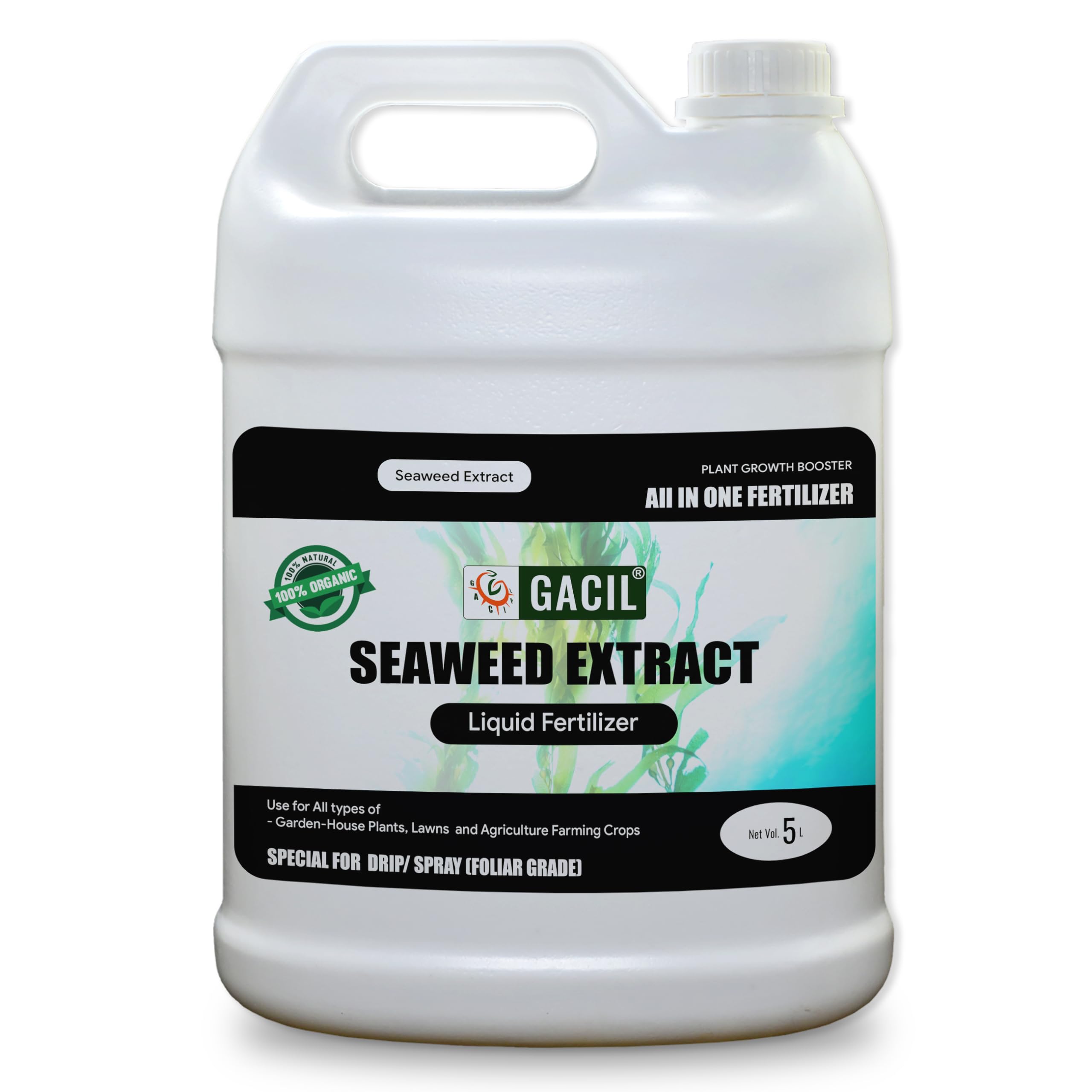 GACIL® Liquid Seaweed Extract Organic Fertilizer For Garden Indoor Outdoor Plants & Agriculture Crops (5 L) (B0BRSV2XJ1) Amazon Price History, Amazon Price Tracker