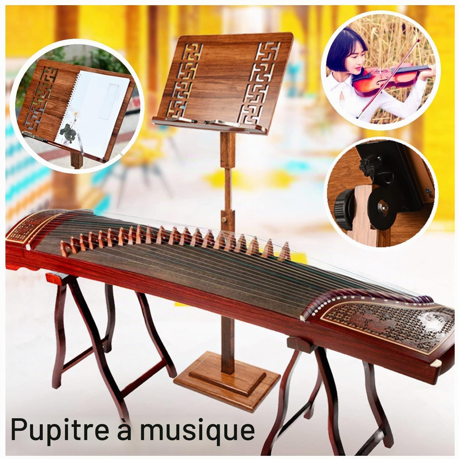 Pupitre Pliable Et Portable en Bois, Support Pliable Et Portable en Bois pour La Cuisines, Pupitre De Partitions, Tablette, Iiseuse, Livres De Cuisine, Encyclopédies Et Atla