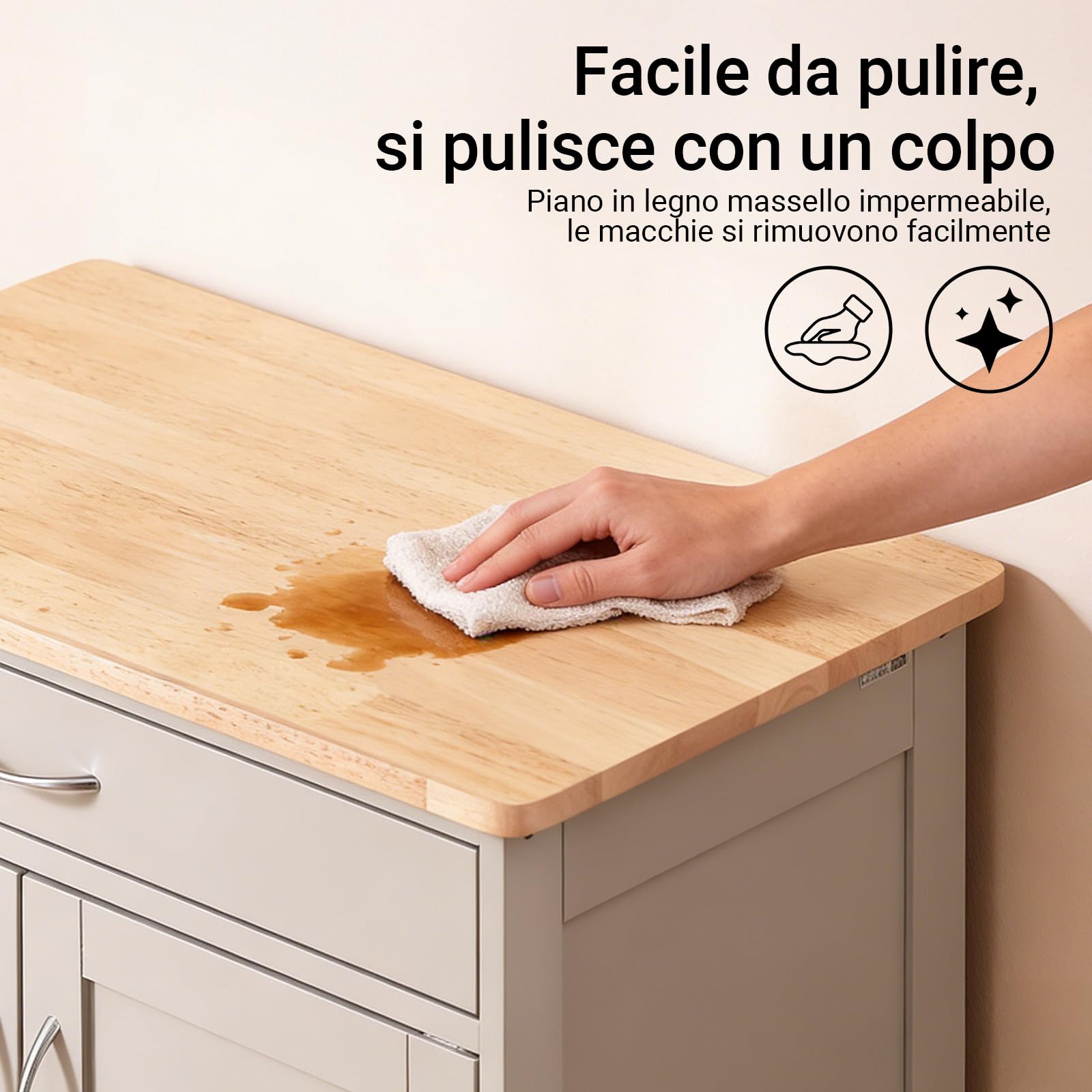 SoBuy Carrello Cucina con Ruote, Mobile Cucina Salvaspazio con Ruote, Mobiletto Cucina con Cassetti e Portabottiglie, Mobiletto Credenza Cucina per Cucina o Sala da Pranzo, Cachi 67x38x86cm FKW45-KA