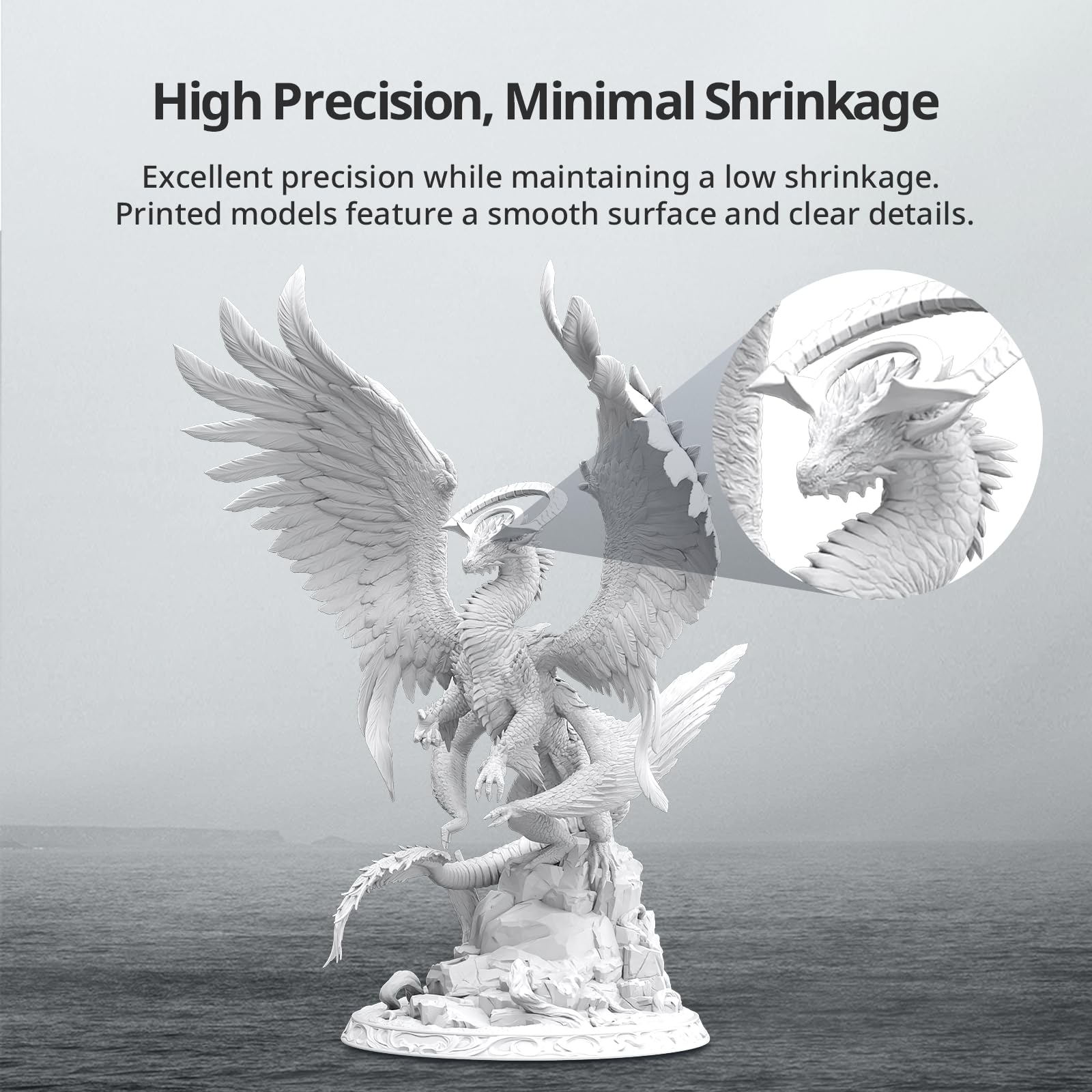 ELEGOO ABS-achtig Resin 3.0 Plus, 3D-printerhars 405nm Rapid UV-hardende fotopolymeerhars, hoge precisie, niet bros voor LCD 3D-printers, rokig zwart 1 kg