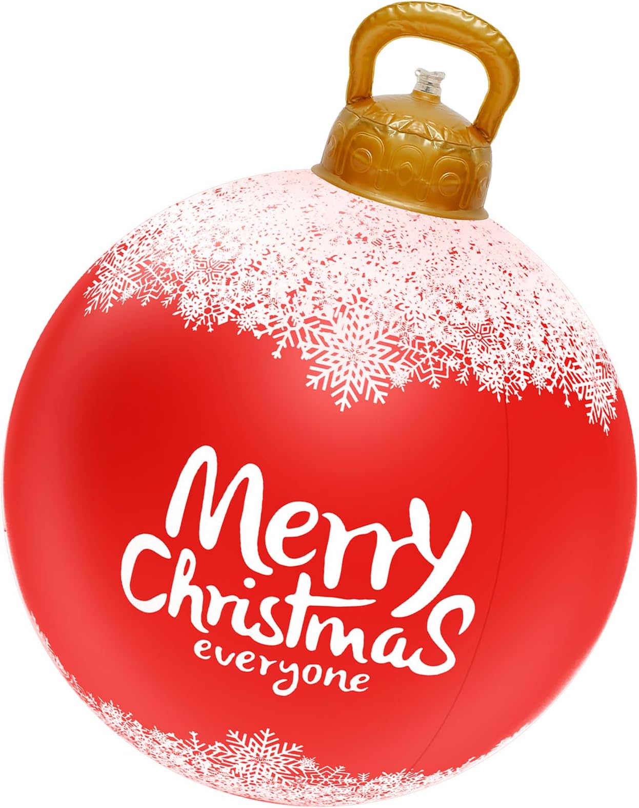 Inflatable Christmas Ball 23 Inch Large Outdoor Christmas Blow up Ball Giant Reusable Inflatable Christmas Ball Decorations PVC Santa Snowman Decorations for Yard Porch Party Garden Lawn (snowflake)