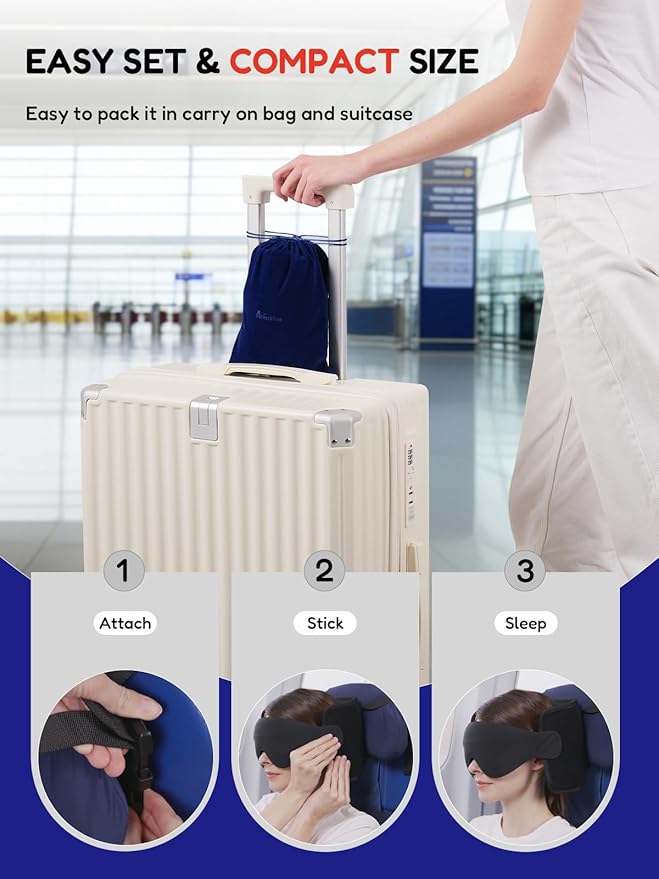 Almohada de viaje Memory Foam con correa soporte 360 miniatura 8