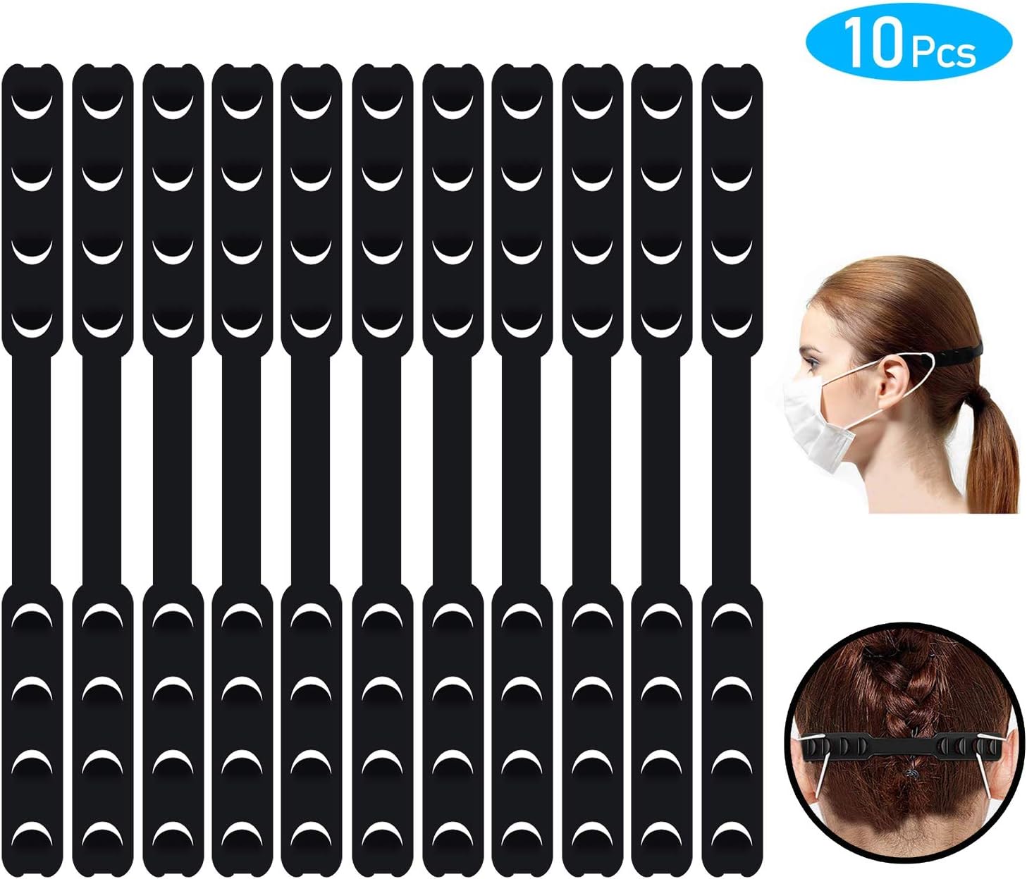 10PCS Ear Savers for Masks Adjustable Straps for Face Mask 4 Gears Adjustable Face Mask Straps Ear Straps for Face Mask Ear Savers Suitable for Kids and Adults