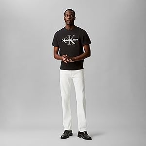 Calvin Klein Mens Monogram Logo Crewneck T-Shirt
