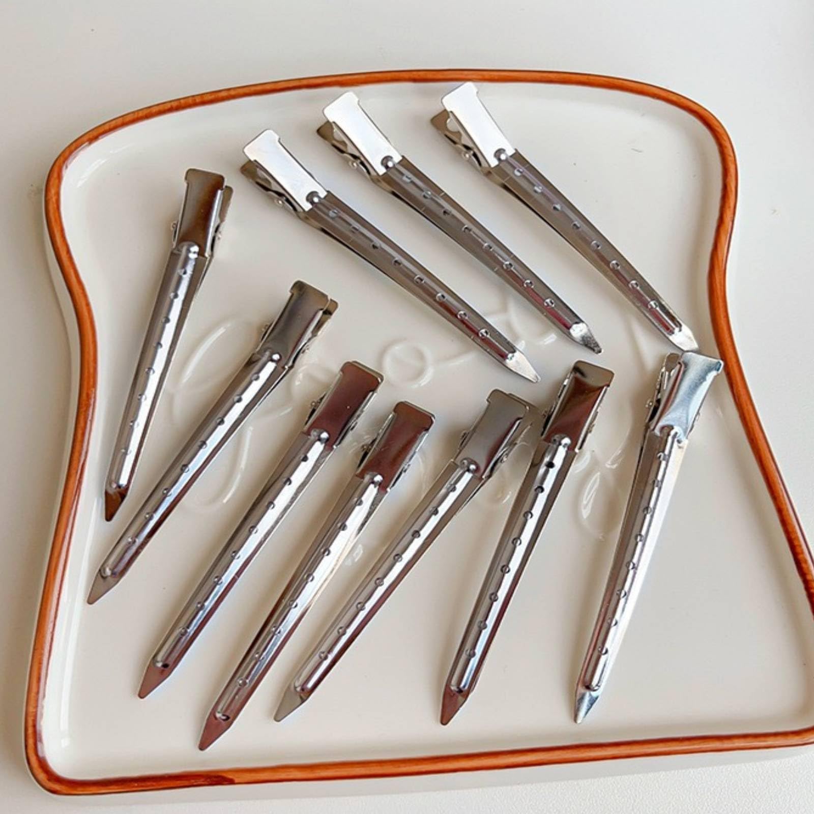 Becchi D'oca per Capelli 24 pezzi, Clip Capelli Donna 3,5 pollici, Fermagli per Capelli in Metallo, Professionali Antiruggine per Becchi per Capelli con Fori per le Estensioni dei Capelli (24pcs)