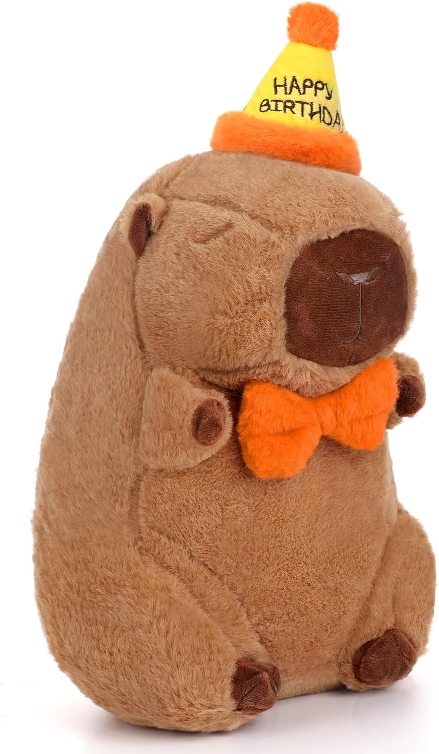 Cute Capybara Plush - Kawaii Happy Birthday Capybara Stuffed Animal, Soft Capybara Plushies Toys Hugging Pillow, Birthday Gift for Kids Boys Girls Adult 12 inch (Yellow)