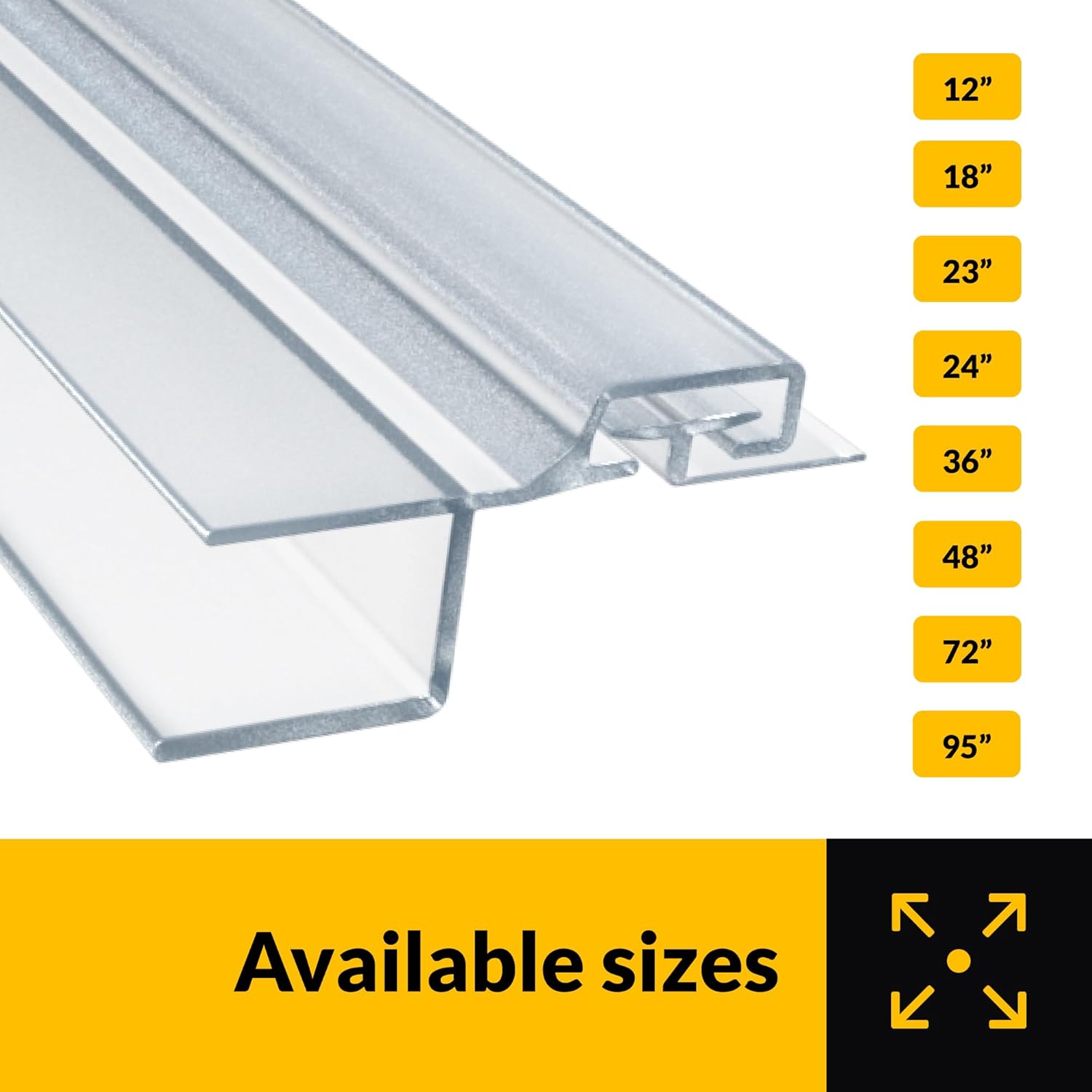 CRL Polycarbonate Strike and Door "h" Jamb with Vinyl Insert for 180 Degree for 3/8" Glass - 95 in long