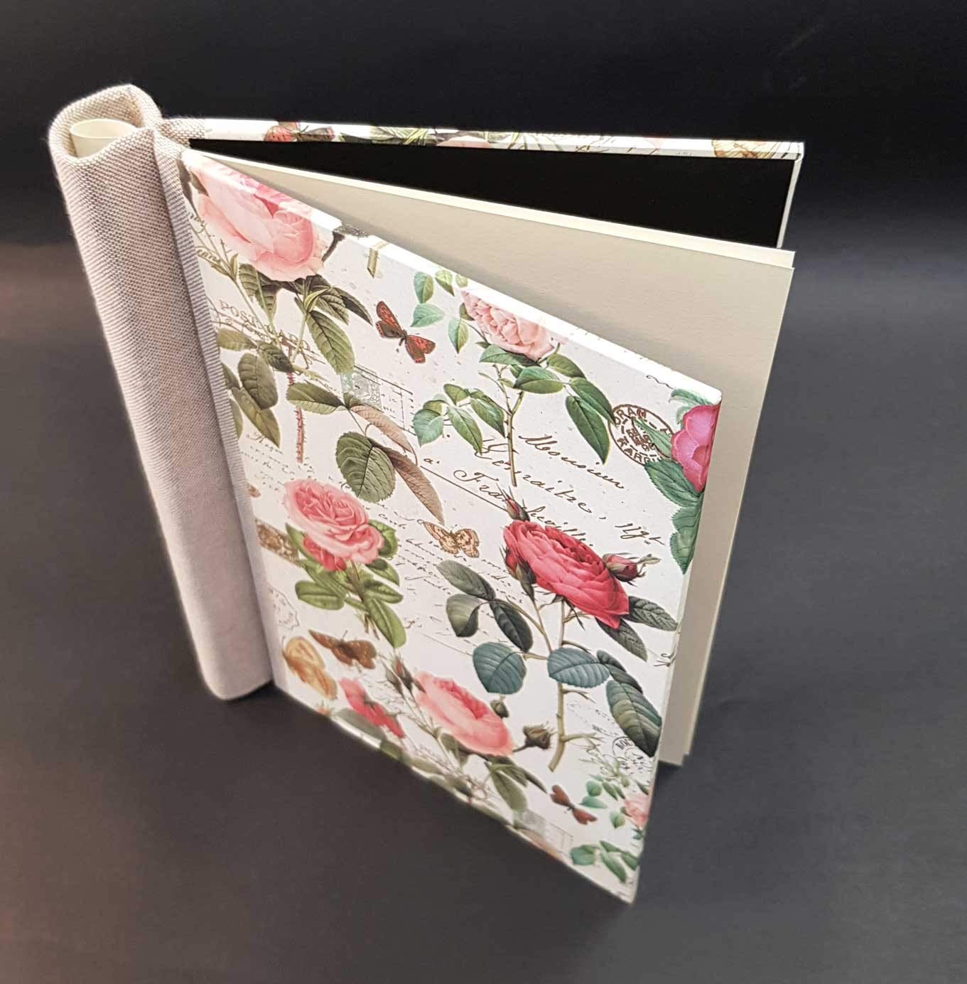 Klemmbinder Vintage Roses Naturleinen, A5