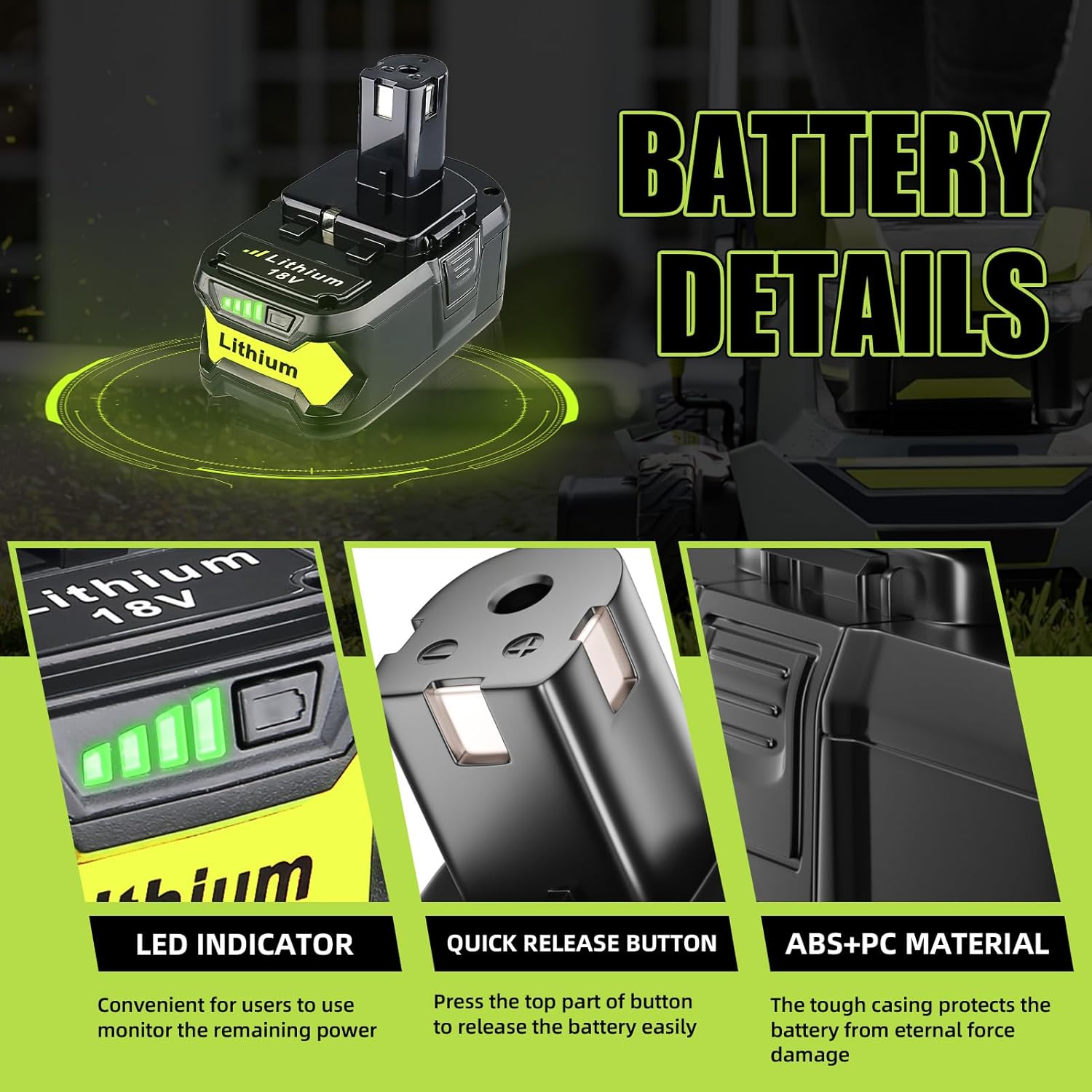 VINIDA 2 Pack P108 6.0Ah Lithium-Ion Replacement for Ryobi 18V Battery P102 P103 P104 P105 P107 P109 P122 Compatible with Ryobi 18V System Cordless Power Tools and Charger