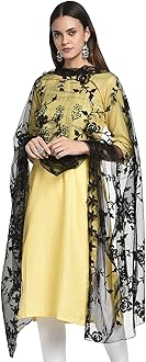 Women's Nylon Net Embroidered Dupatta