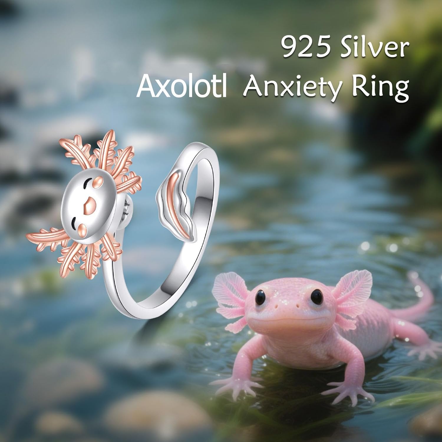 Fidget Spinner Ring Sterling Silver Spinner Ring Anti Stress Jewelry Gifts for Women Men - Image 3