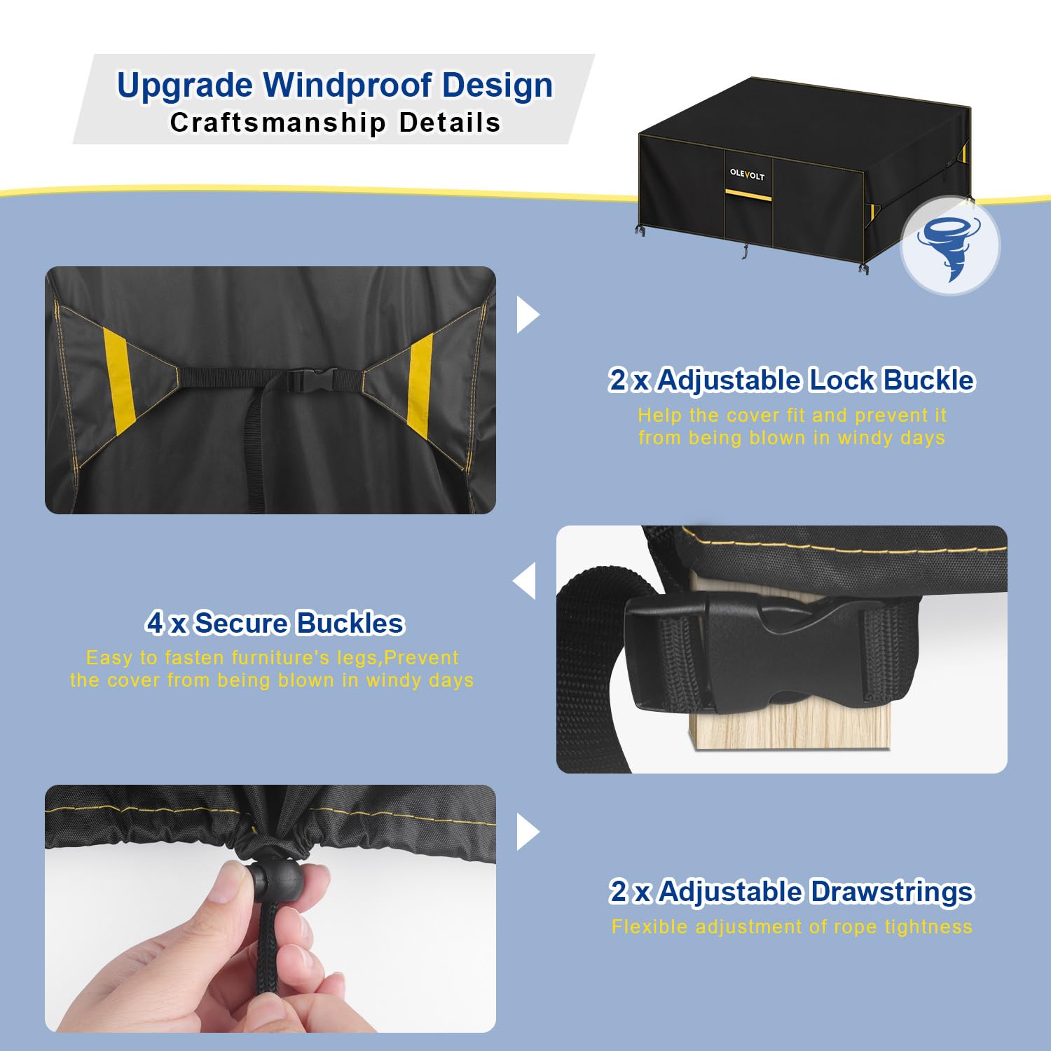 Funda para Muebles de Jardin Exterior Impermeable Funda Mesa Jardin