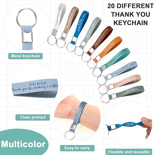 Miniatura 3 de Roowest Llavero inspirador de agradecimiento a los empleados, regalo de agradecimiento a los empleados, llavero de silicona a granel para