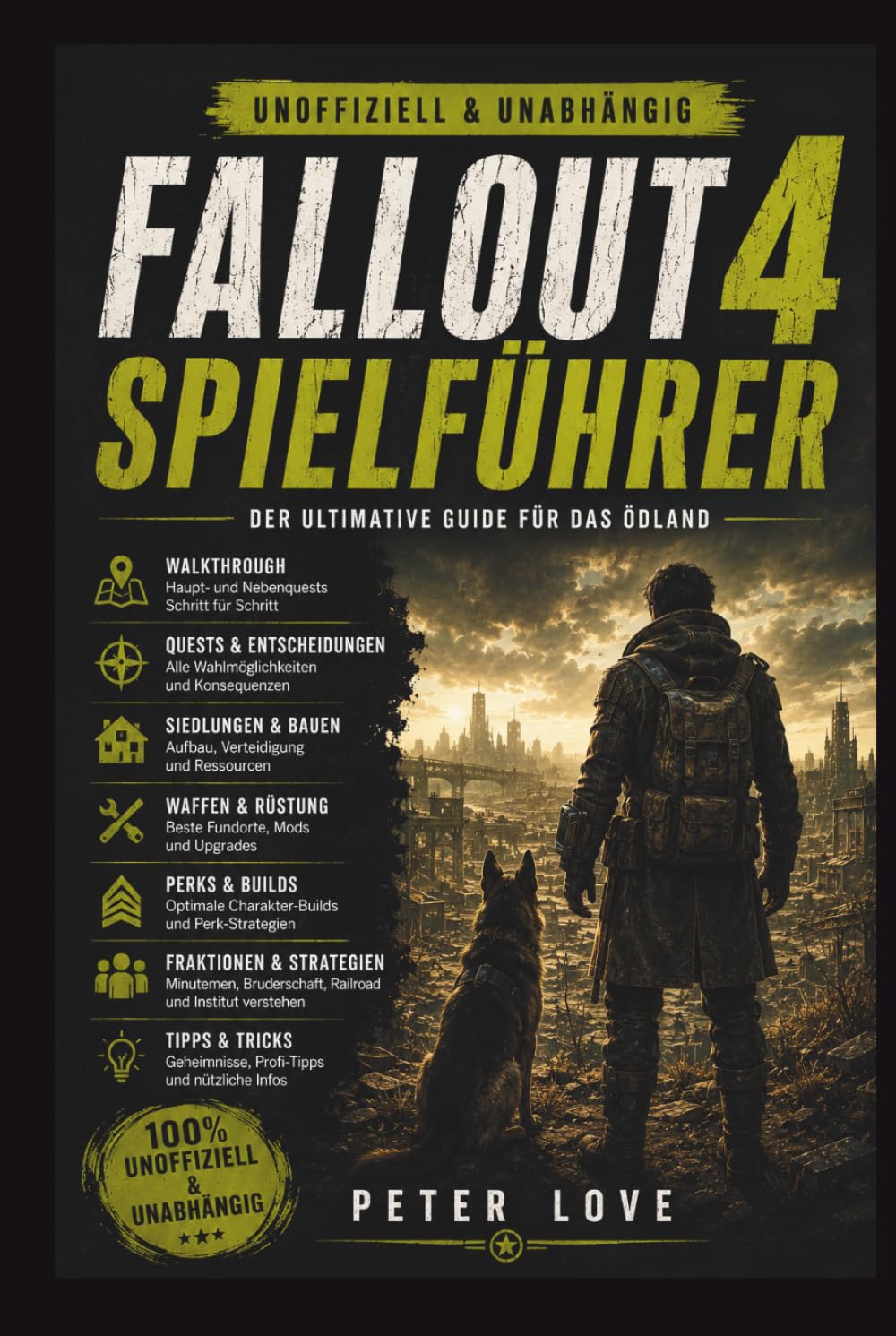 Fallout 4 Spielführer: Walkthrough für Hauptquests und DLCs, optimierte Charakterbuilds, Fraktionsstrategien, Siedlungsbau, Begleitermechaniken, Waffenherstellung und Meisterschaft im Überlebensmodus