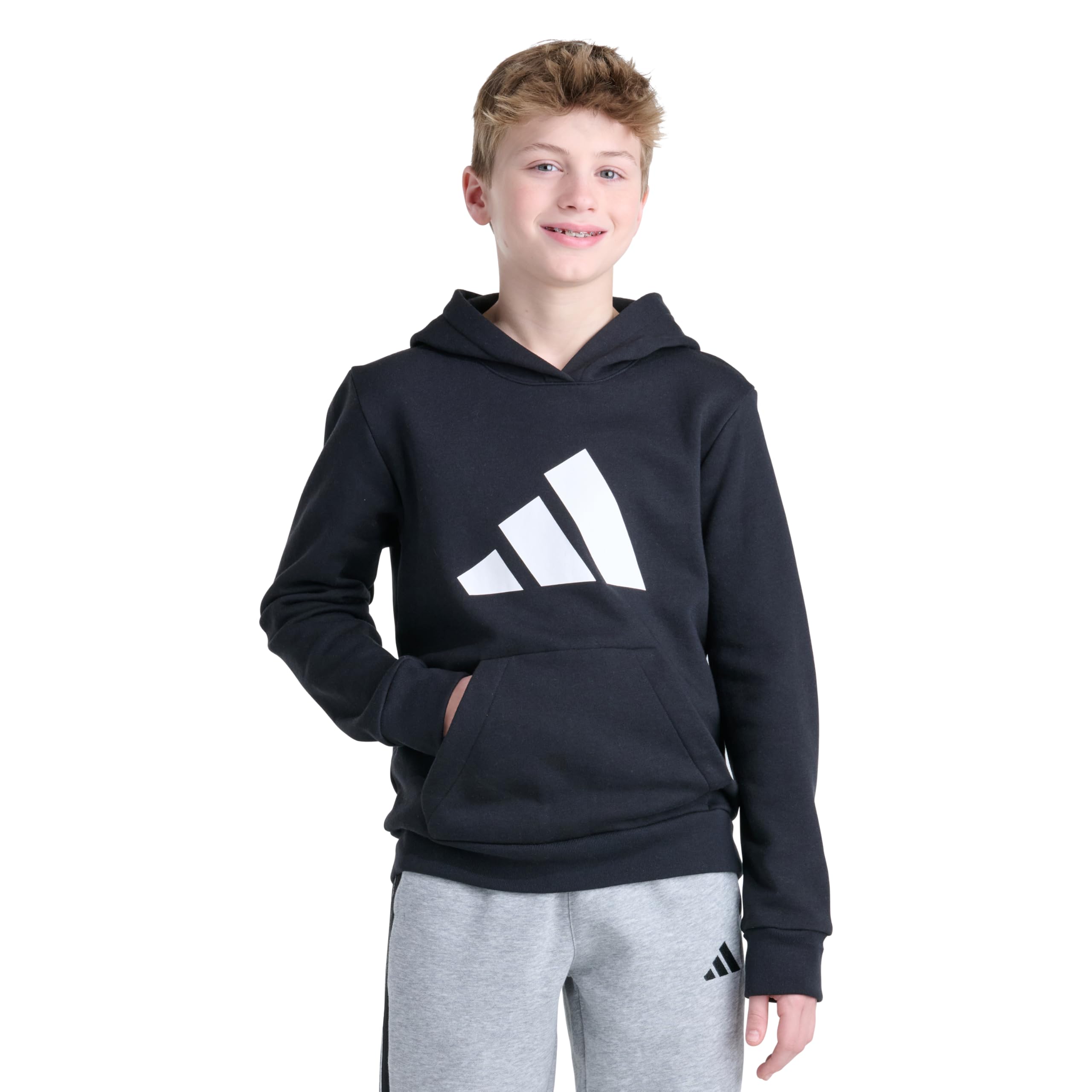 Boys Long Sleeve Essential Big Logo Fleece Pullover Hoodie