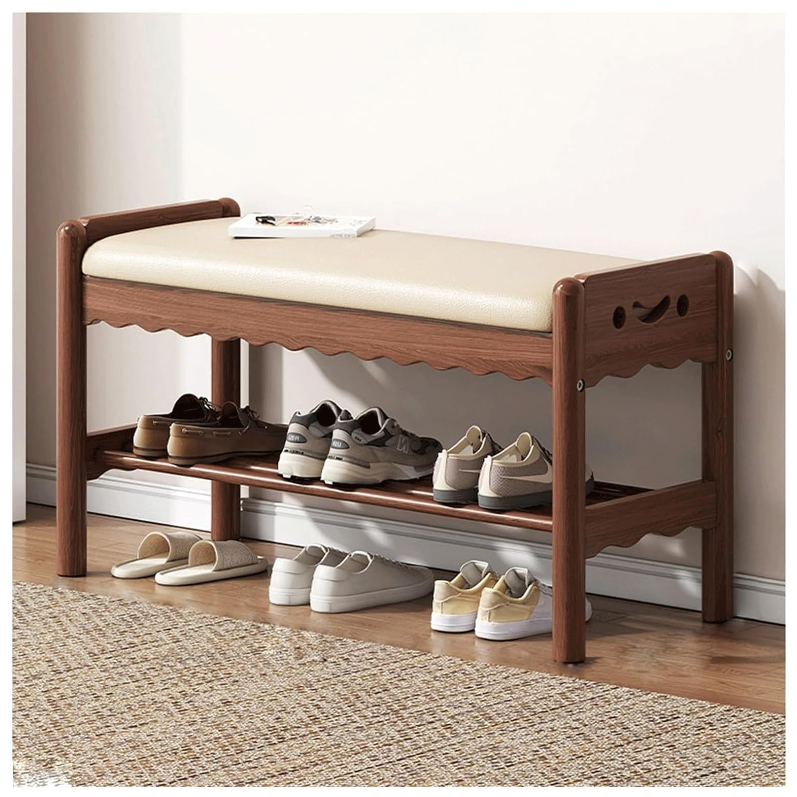 Banc de rangement pour chaussures élégant idéal pour organiser le couloir