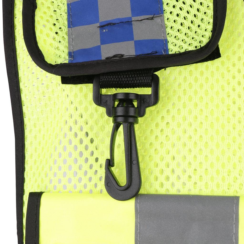 Gilet Riflettente Zipper Front Gilet Alta Visibilità con Strisce Riflettenti Gilet Rete Traspirante Giacca Poliestere