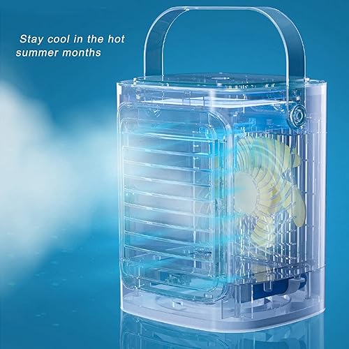 Miniatura 6 de Pwshymi Enfriador de aire acondicionado, mango de cuero USB, ventilador de aire acondicionado, rejilla uniforme para dormitorio, enfriador de aire