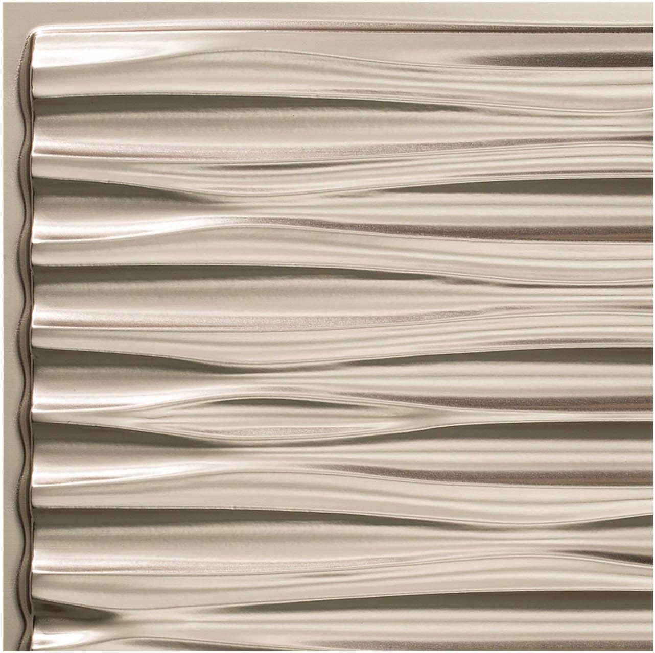 FASÄDE Dunes Horizontal Decorative Vinyl Glue Up Ceiling Panel in Brushed Nickel (12X12 Inch Sample)
