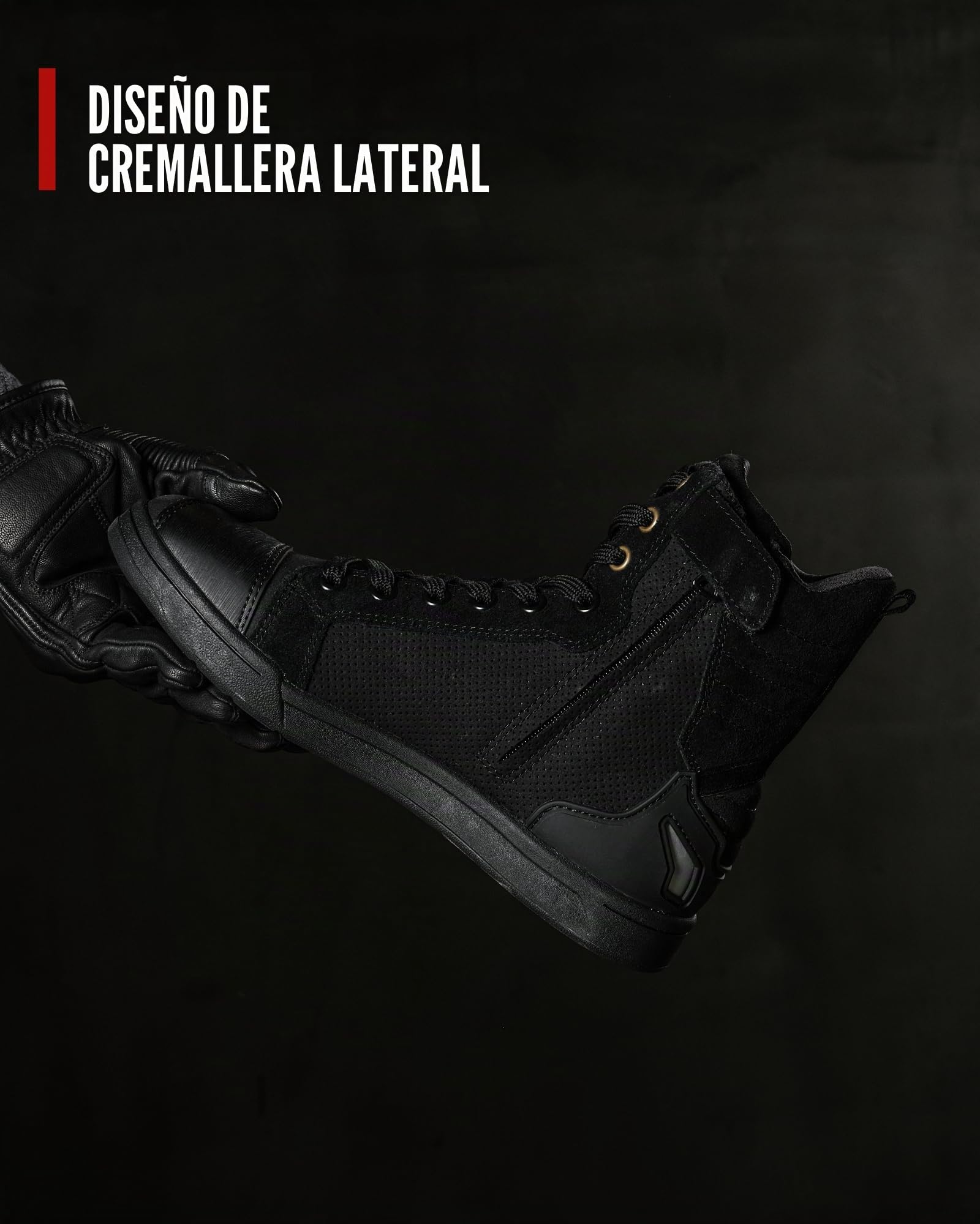 Botas Moto de Cuero Hombre Zapatos Moto Protectoras de Motocross Road Street Motocicleta Casual Zapatillas Transpirables Suela Antideslizante