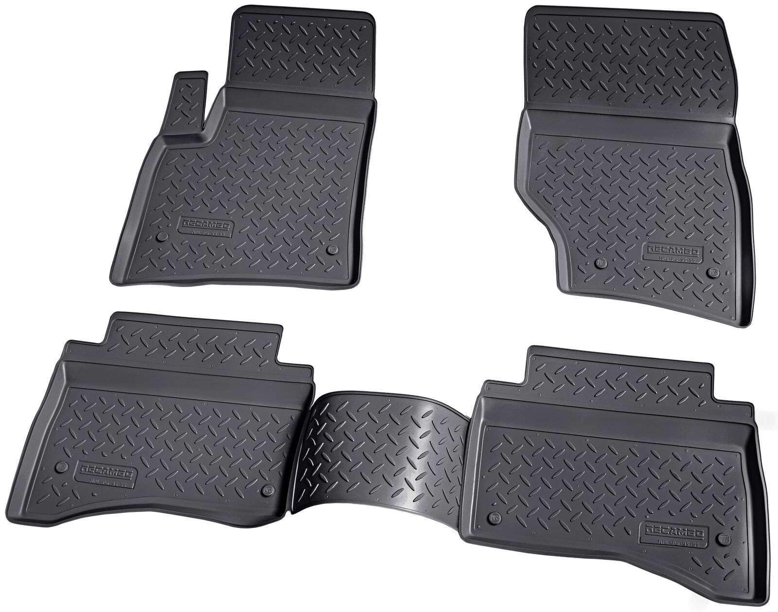 Recambo Juego de Alfombrillas de Goma y Bandeja para Maletero para VW Touareg I | Tipo 7L | 2002 2010 100% Alfombrillas para Coche y Maletero de TPE Antideslizante Negro