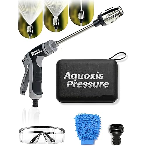 Washer Gun, High Pressure Garden Hose Nozzle with 360° Rotating Nozzle, 3 Spray Modes, Handheld Jet Nozzle Power Washer for Garden Hose - Fit with U.S. 3/4In Threaded Hoses(Grey-A)
