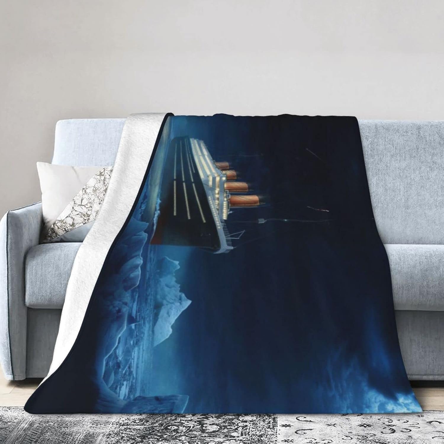 Dorsogna Throw Blanket Titanic Fleece Blanket Flannel Blankets Fluffy Cozy Plush Blanket Sherpa