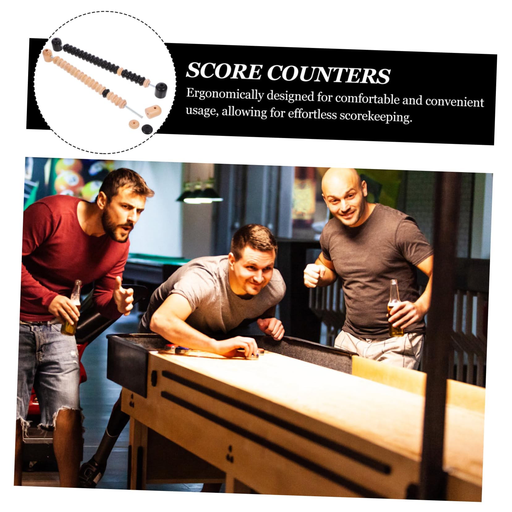 Contapunti in Legno per Shuffleboard da Tavolo, Design Ergonomico e Installazione Semplice, , Accessorio Elegante per Giochi da Tavolo