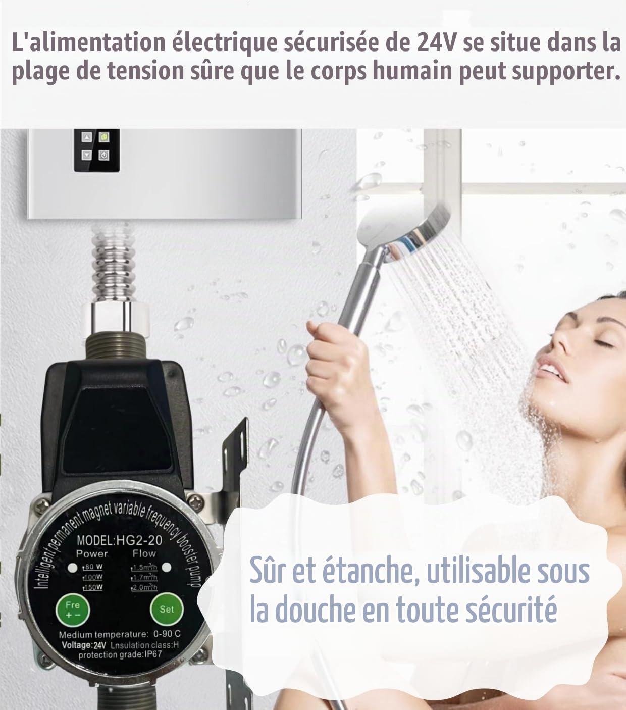 Pompe à eau automatique 24V DC, 80/100/150W, aimant Permanent, contrôleur de pression Variable, robinet de tuyau de chauffage pour évier de cuisine domestique