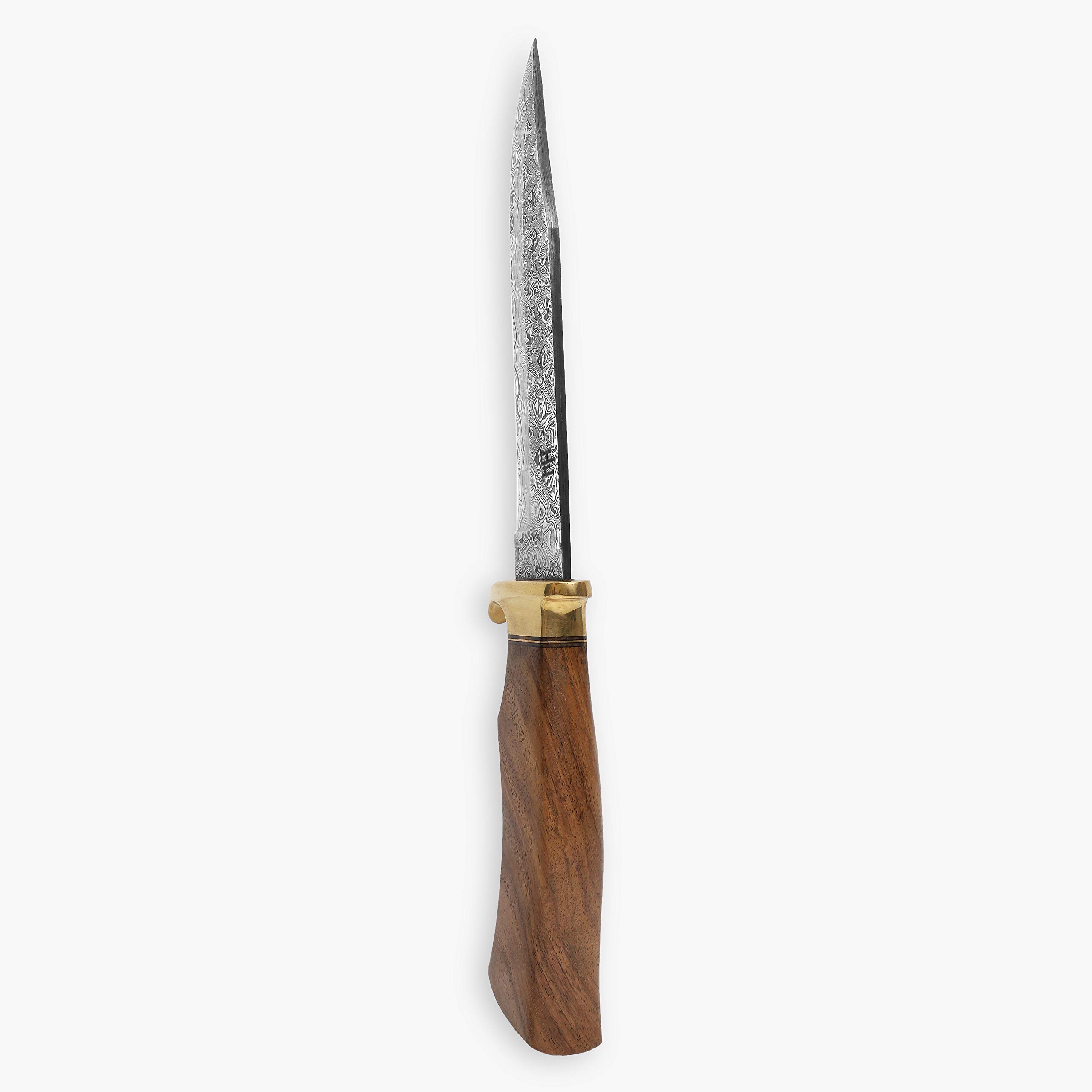 Hobby Hut HH-337, Damaststahl-Jagdmesser mit Scheide, Messer mit Fester Klinge