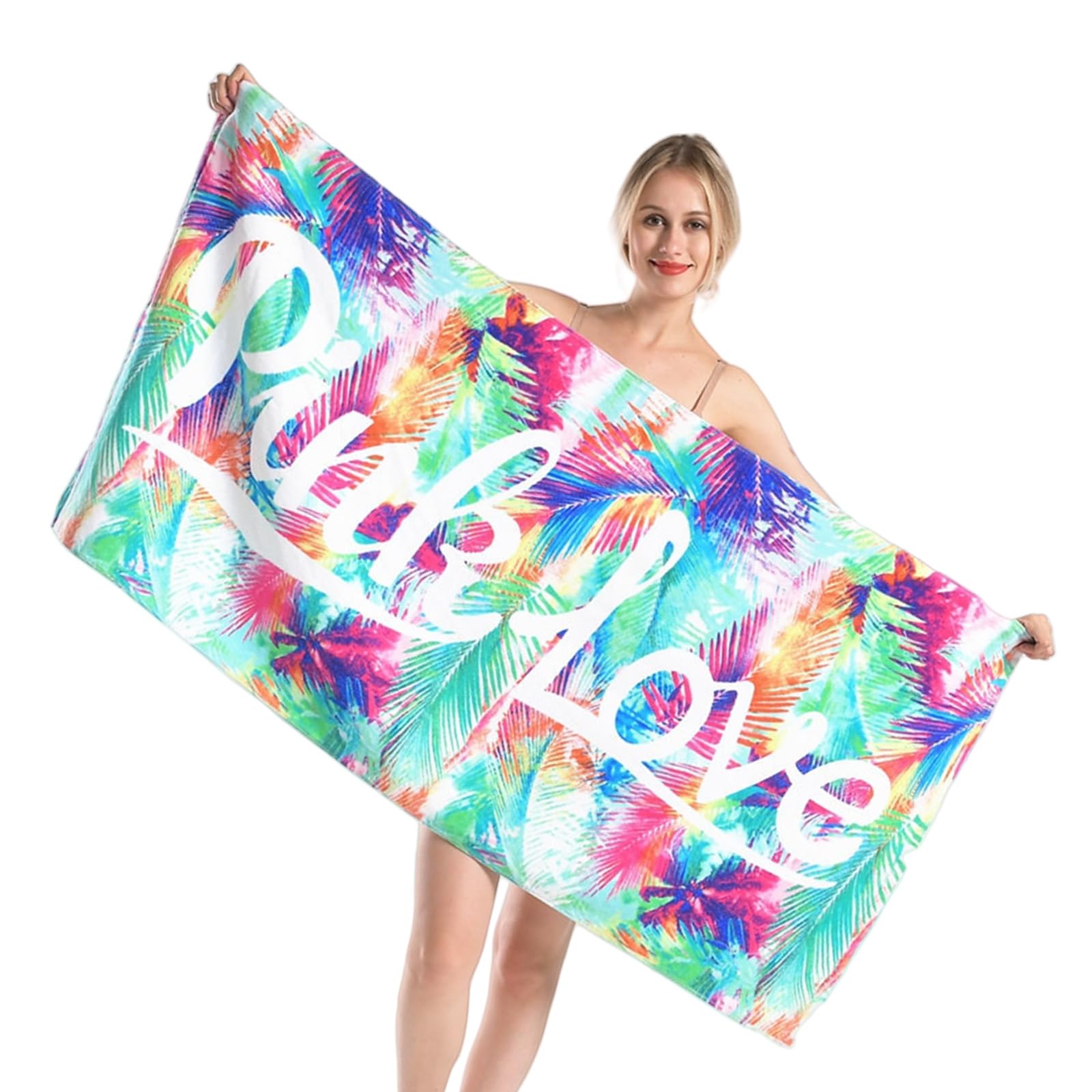 Carotoe Multicolor Sandproof Beach Towel Quick Drying Portable For Swimming Camping Outdoor Activity Microfiber Beach Towel