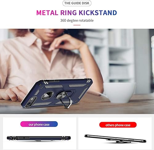 Miniatura 8 de Funda LeYi para iPhone 6S6, funda para iPhone 7, funda para iPhone 8, armadura de grado militar de doble capa con soporte giratorio de 360 grados