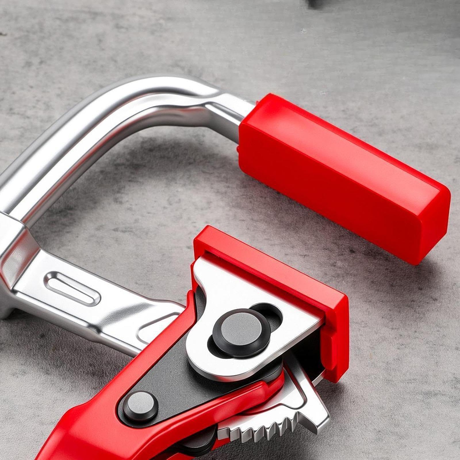 Morsetto a Cricchetto Serraggio Forte Guida Binario Morsetto Regolabile Azione Veloce Materiale Resistente Adatto per Carpentieri Artigiani, Lunghezza 35 Cm