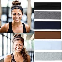 Workout Headbands For Women Non Slip 8PCs Elastic Sport Head