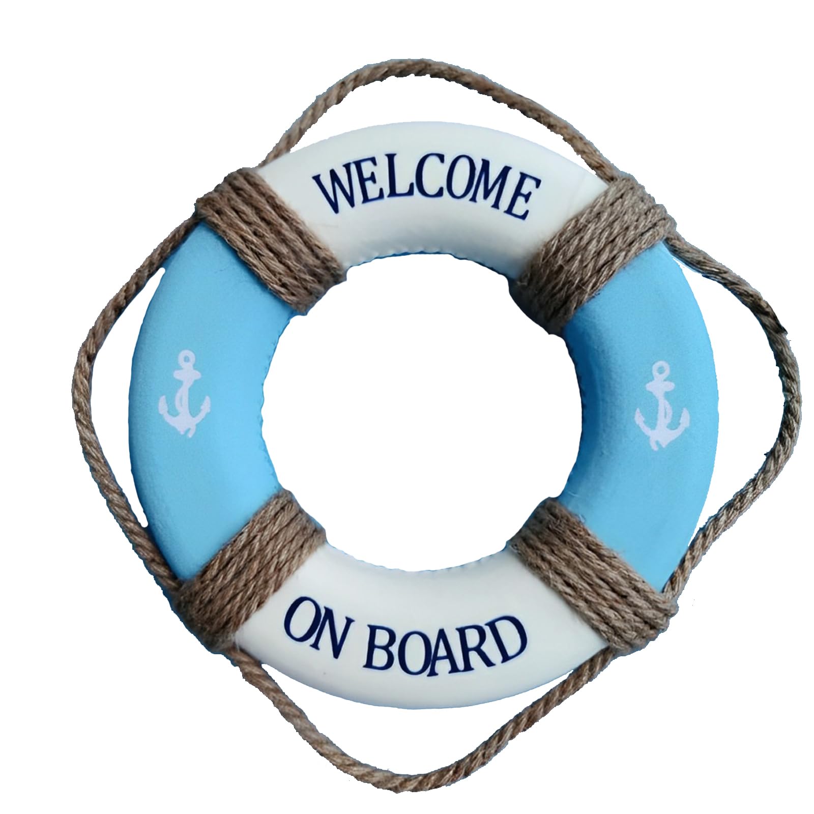 morromorn lifebuoy wall hanging decor - welcome aboard mediterranean style home decoration hemp rope (blue, 20")