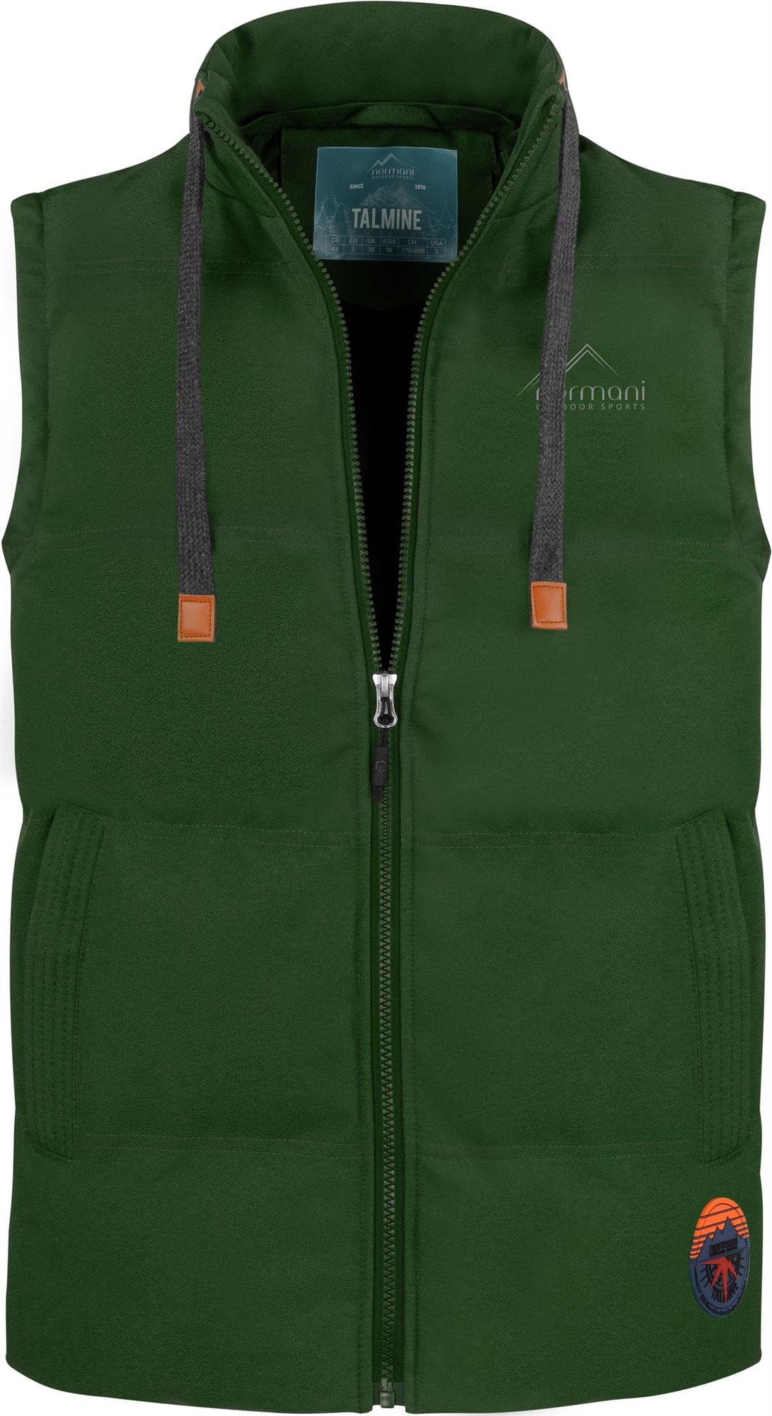 normani Herren Winterweste Steppweste winddichte Outdoor Weste mit Sweat Kapuze und Stehkragen Gefütterte Freizeitweste - Ärmellos