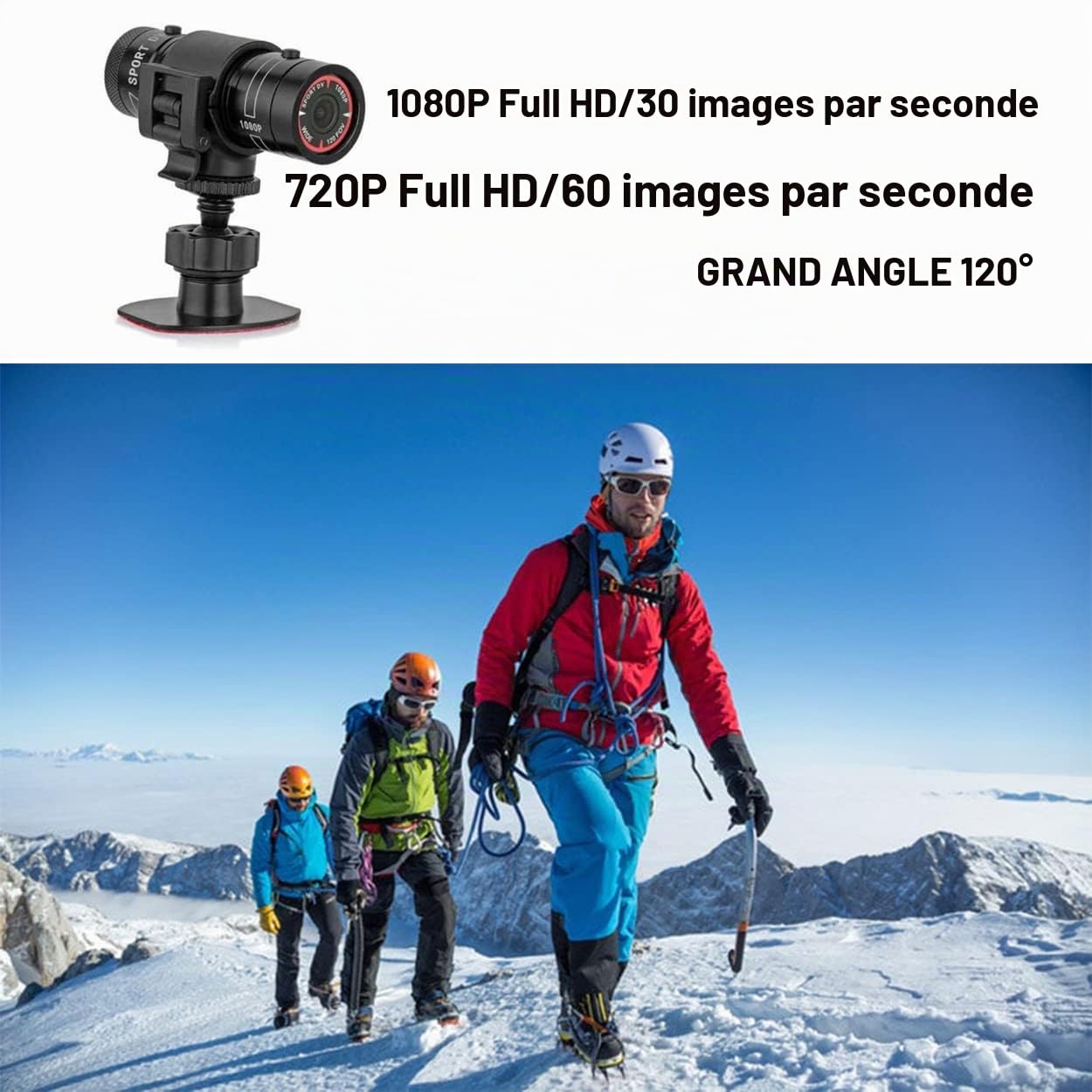 Mini Caméra Sport Vélo 1080p Full Hd Caméra De Casque Étanche Embarquées Action Avec Enregistrement En Boucle Caméscope Vidéo Pour Voyages Cyclisme